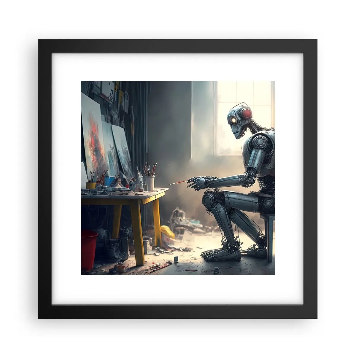 Poster in een zwarte lijst - De scheppingsdaad - 30x30 cm