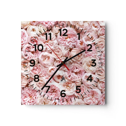 Wandklok - Klok - Een bed van rozen - 40x40 cm