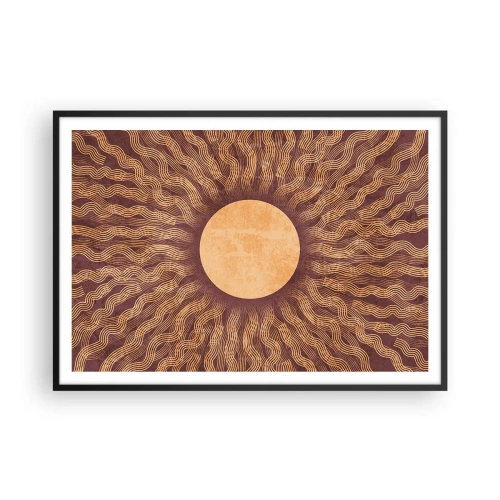 Poster in een zwarte lijst - Zon icoon - 100x70 cm