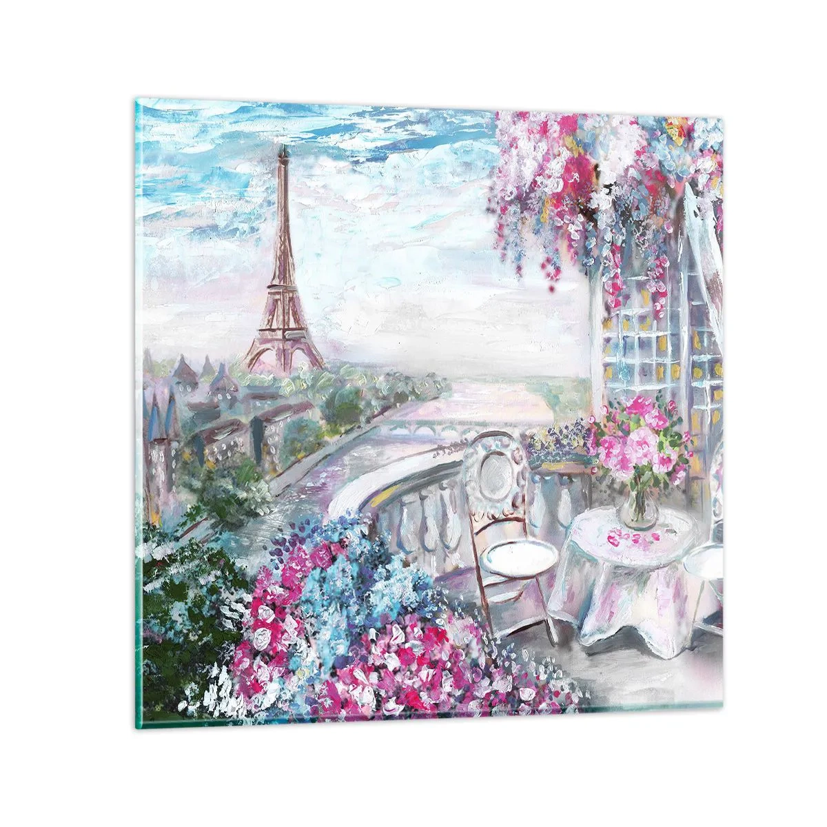 Schilderen op glas - Het is hier het mooist in mei - 40x40 cm