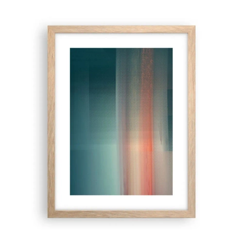 Een poster in een licht eiken lijst - Abstractie: golven van licht - 30x40 cm
