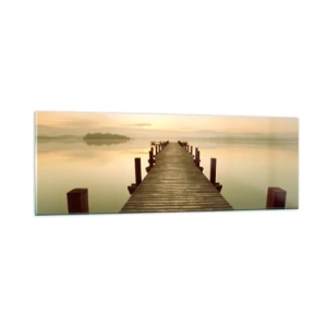 Schilderen op glas - Aanbreken van de dag, licht - 90x30 cm
