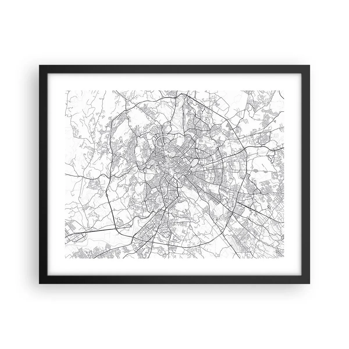 Poster in een zwarte lijst - Romeinse cirkel - 50x40 cm