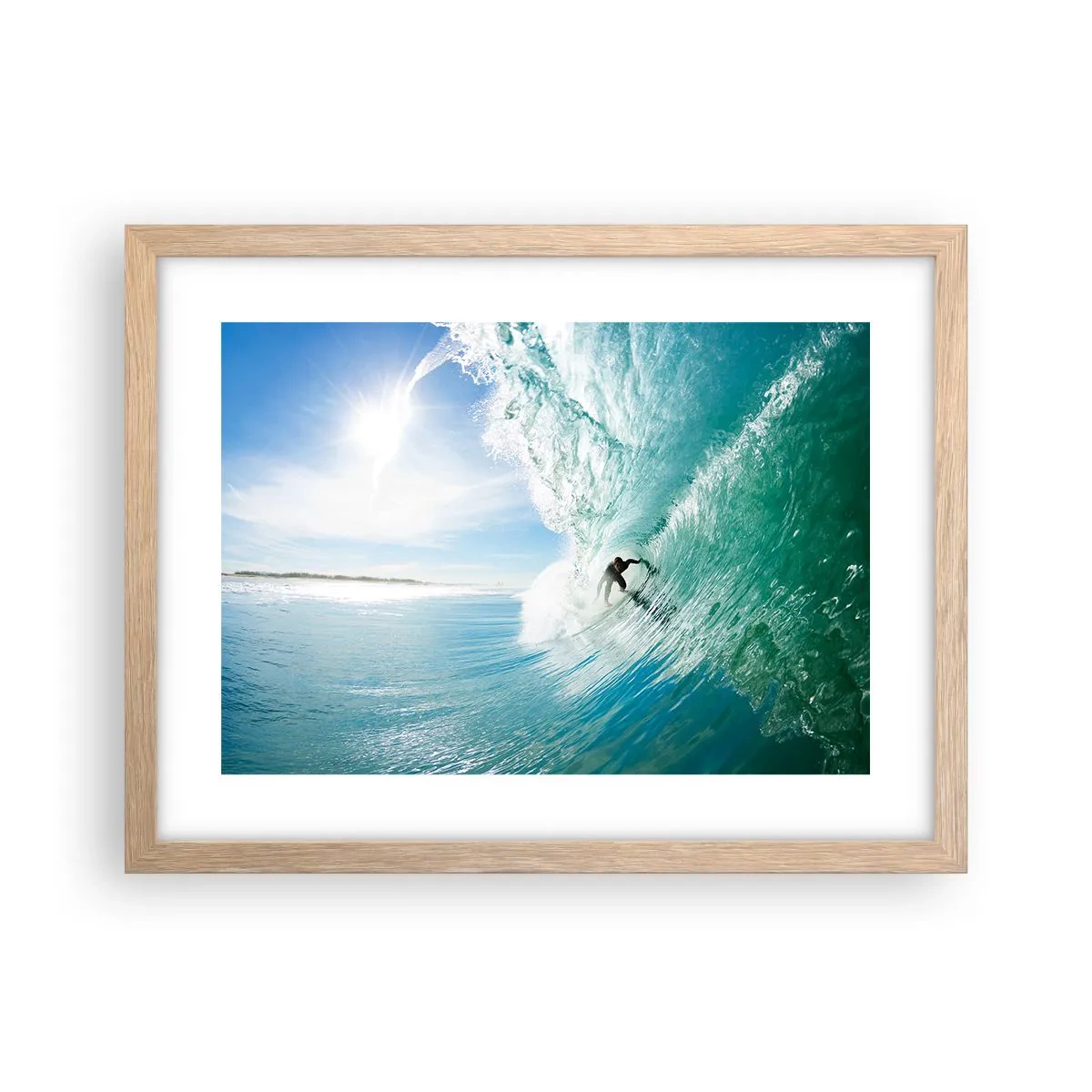 Een poster in een licht eiken lijst - Altijd op de golf - 40x30 cm