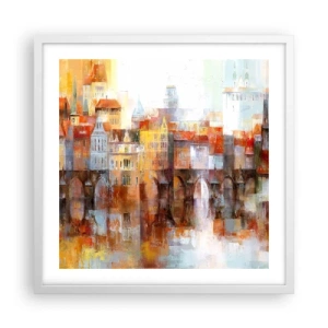 Poster in een witte lijst - Ook onder de brug is het mooi - 50x50 cm