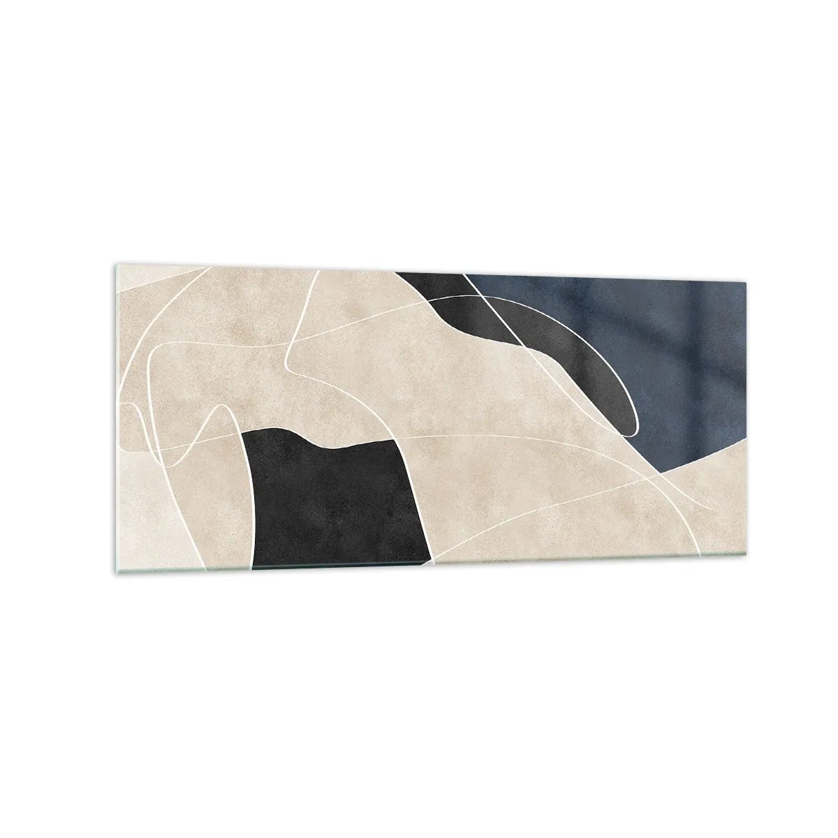 Schilderen op glas - Abstracte compositie – kleurcontrast - 120x50 cm
