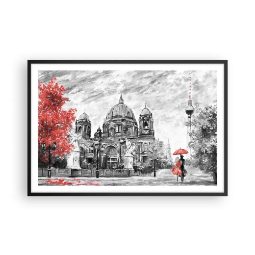 Poster in een zwarte lijst - Berlijn bijeenkomst - 91x61 cm