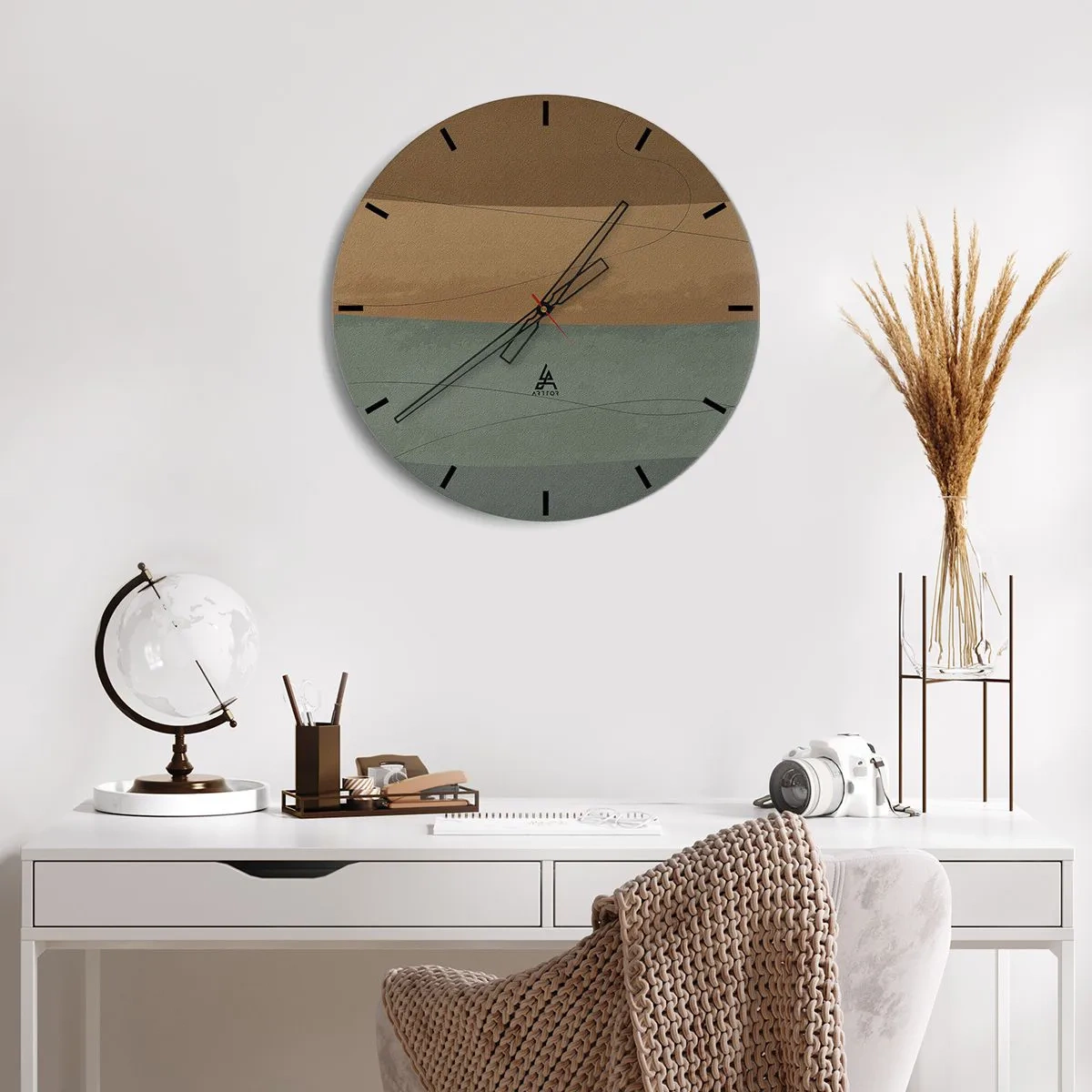 Wandklok - Klok - Horizontale compositie - 30x30 cm