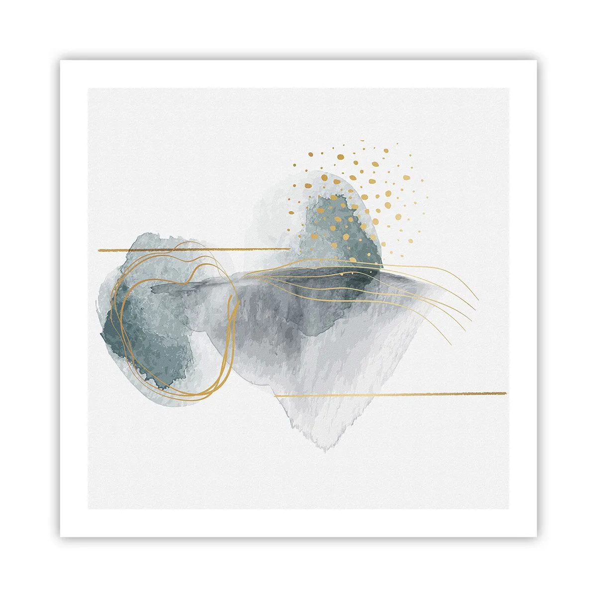 Poster - Over de relatie tussen grijs en goud - 60x60 cm