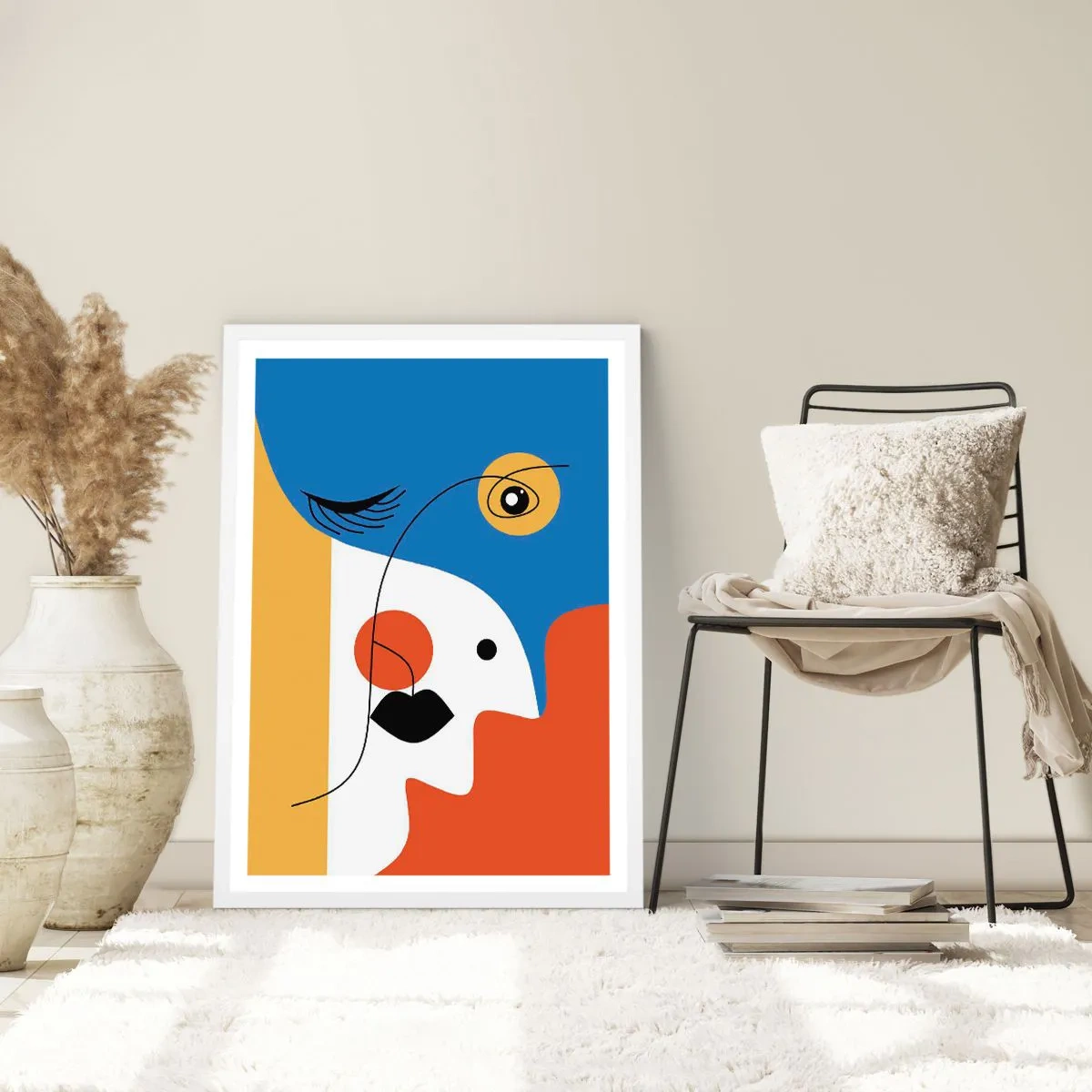 Poster in een witte lijst - Gedeconstrueerd portret - 70x100 cm