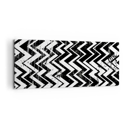 Schilderen op canvas - Zyg-wit, zag-zwart - 100x40 cm