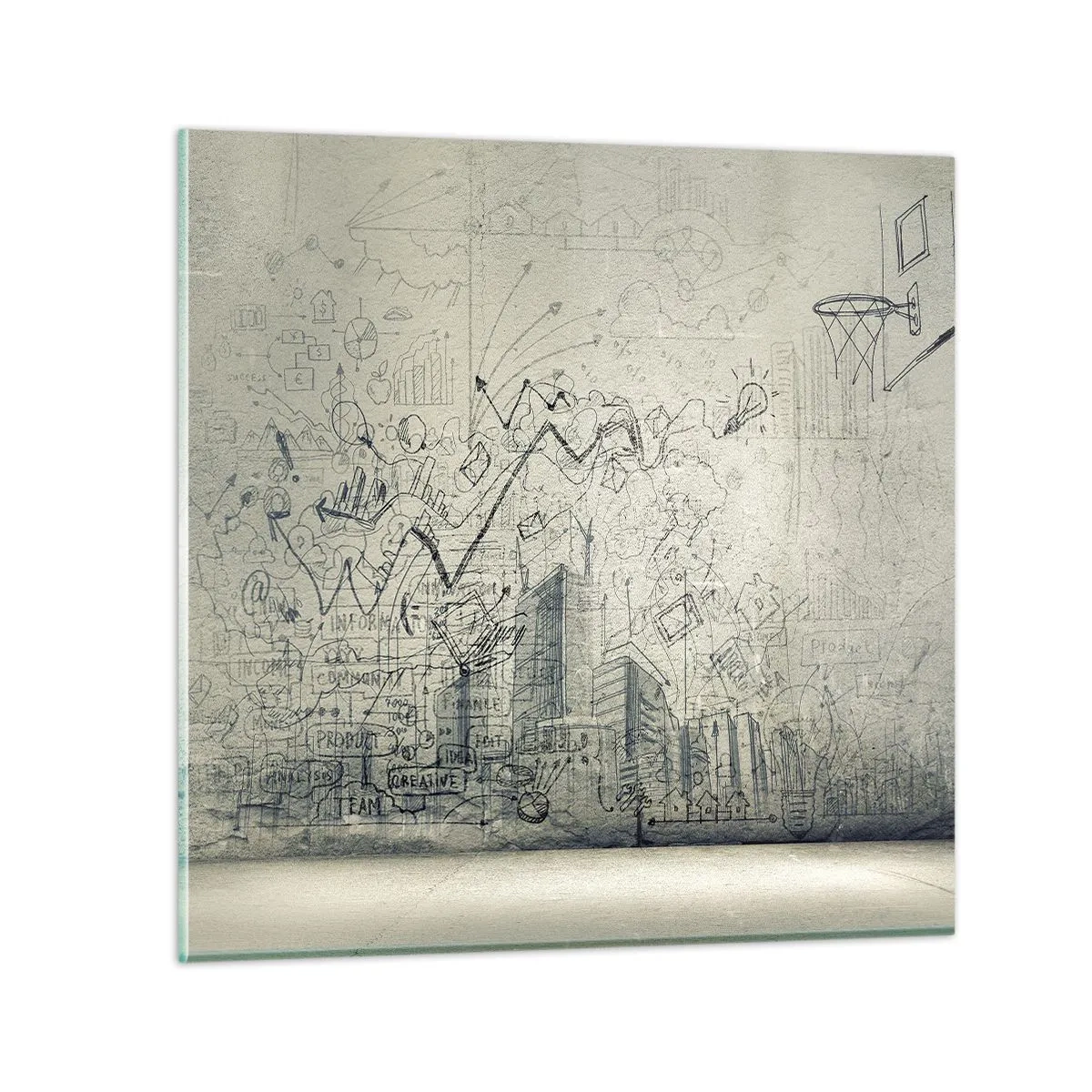 Schilderen op glas - Mijn geweldige stadsleven - 70x70 cm