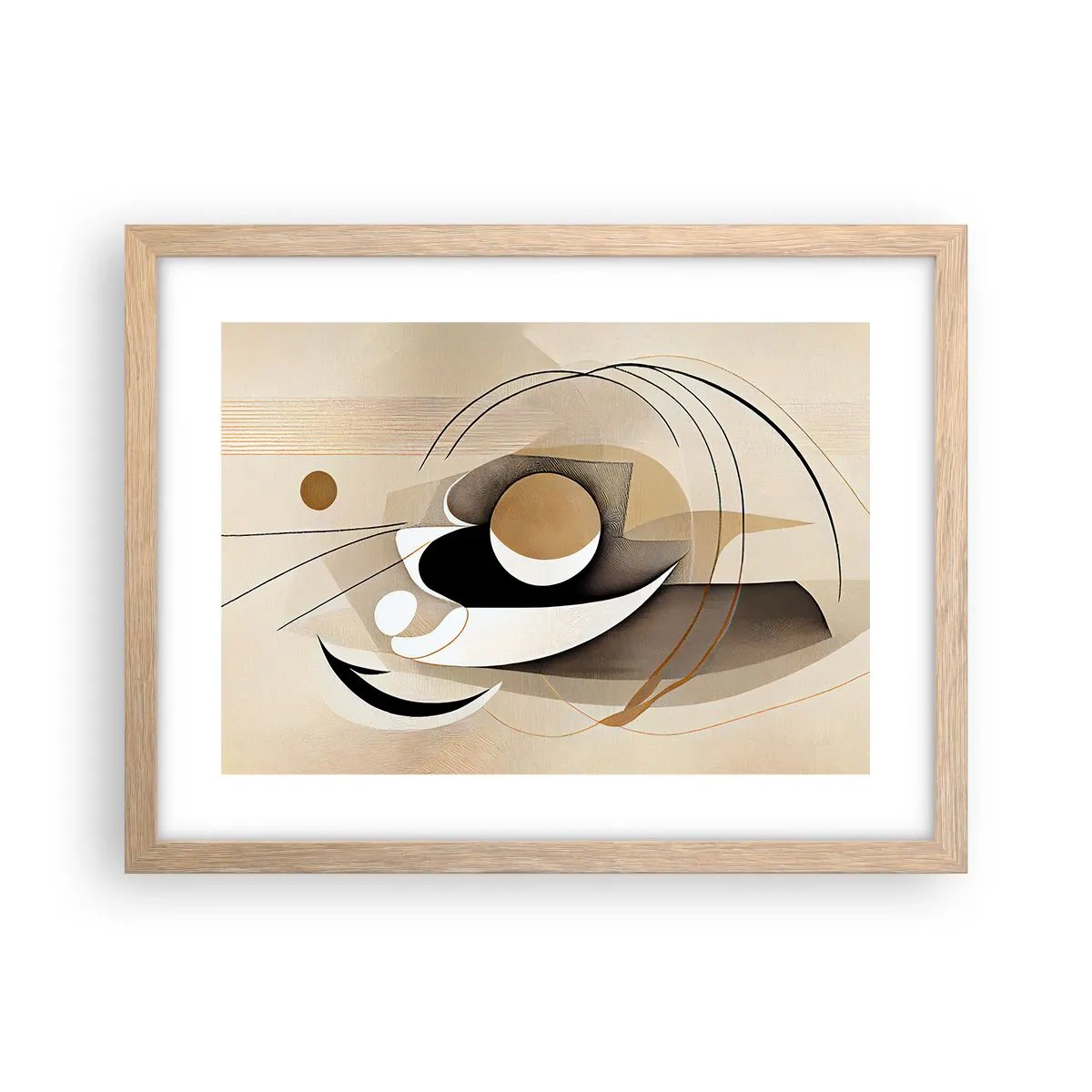 Een poster in een licht eiken lijst - Compositie: de essentie van de dingen - 40x30 cm