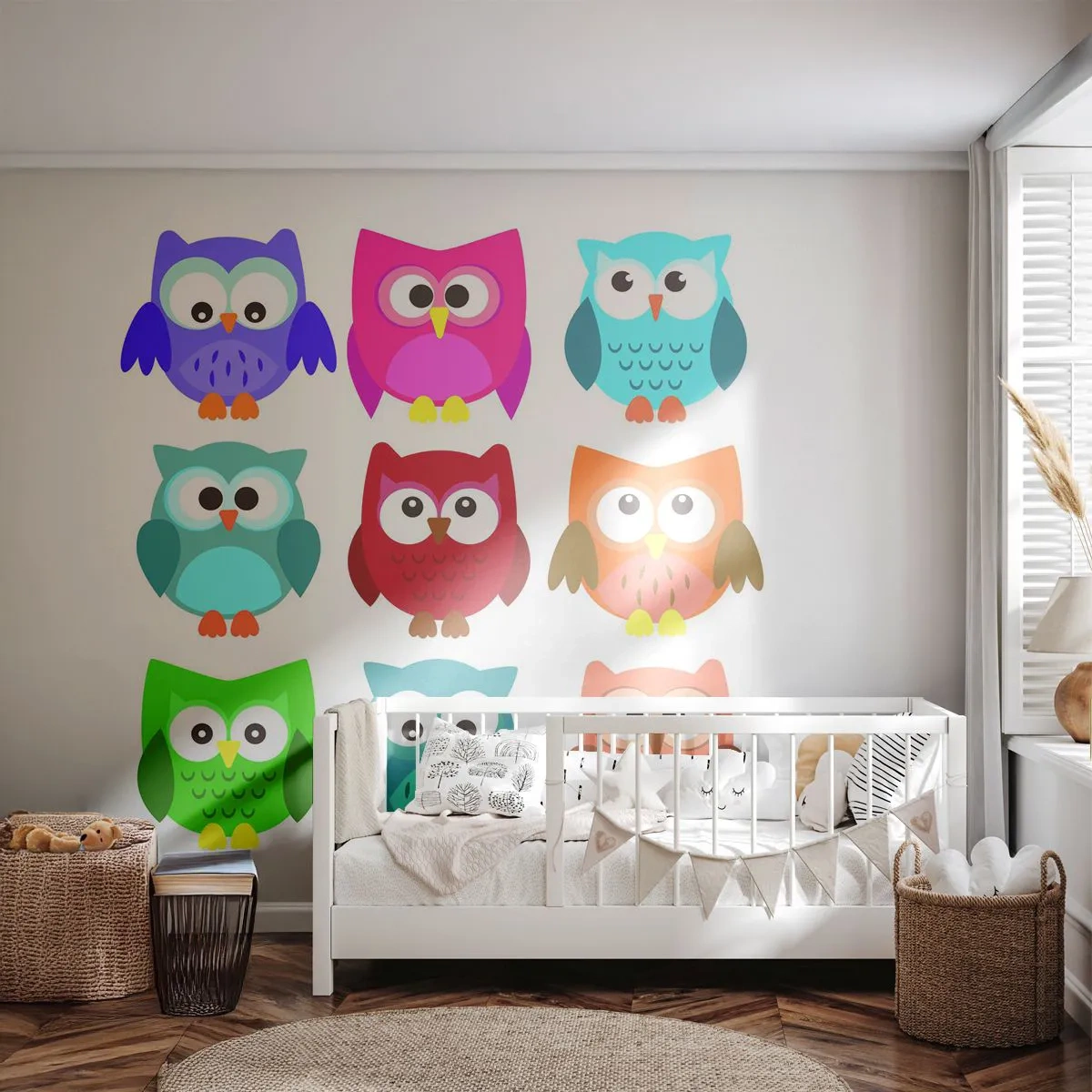 Fotobehang Premium Canvas - Anders zjn kan grappig zijn - Voor kinderen, Uil, Grafisch - 250x175 cm