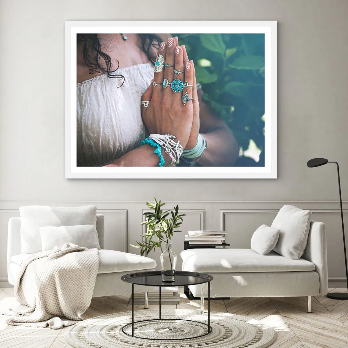 Poster in een witte lijst - Welkom in het centrum van het zijn - 50x40 cm