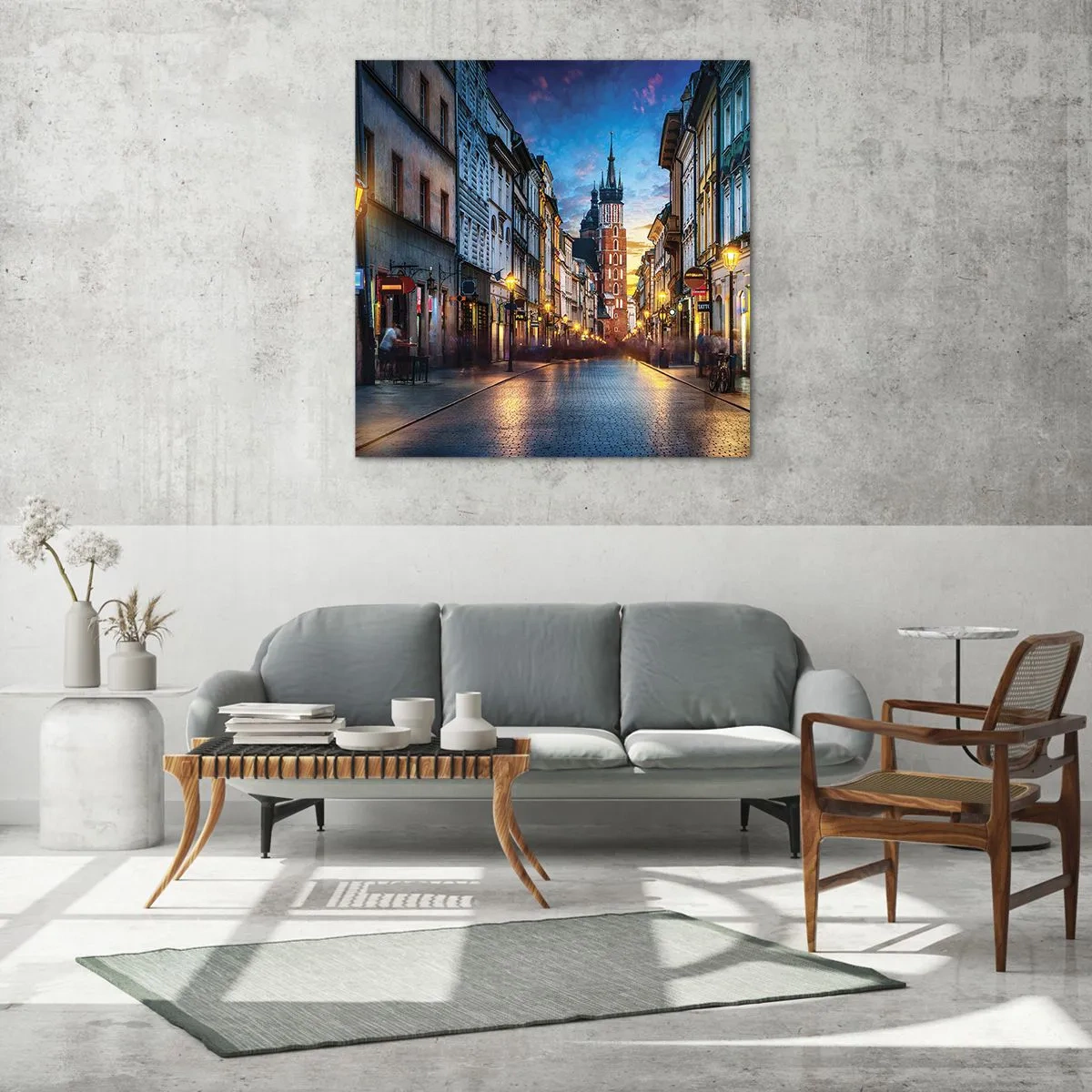 Schilderen op glas - Charme van Krakau - 60x60 cm