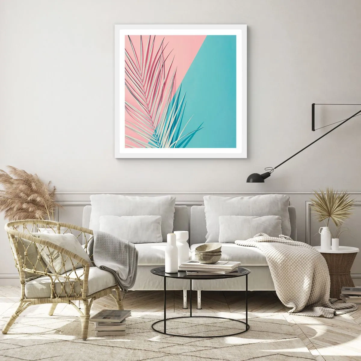 Poster in een witte lijst - Tropische impressie - 50x50 cm