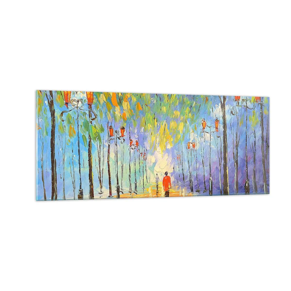 Schilderen op glas - Nachtlied van regen - 100x40 cm