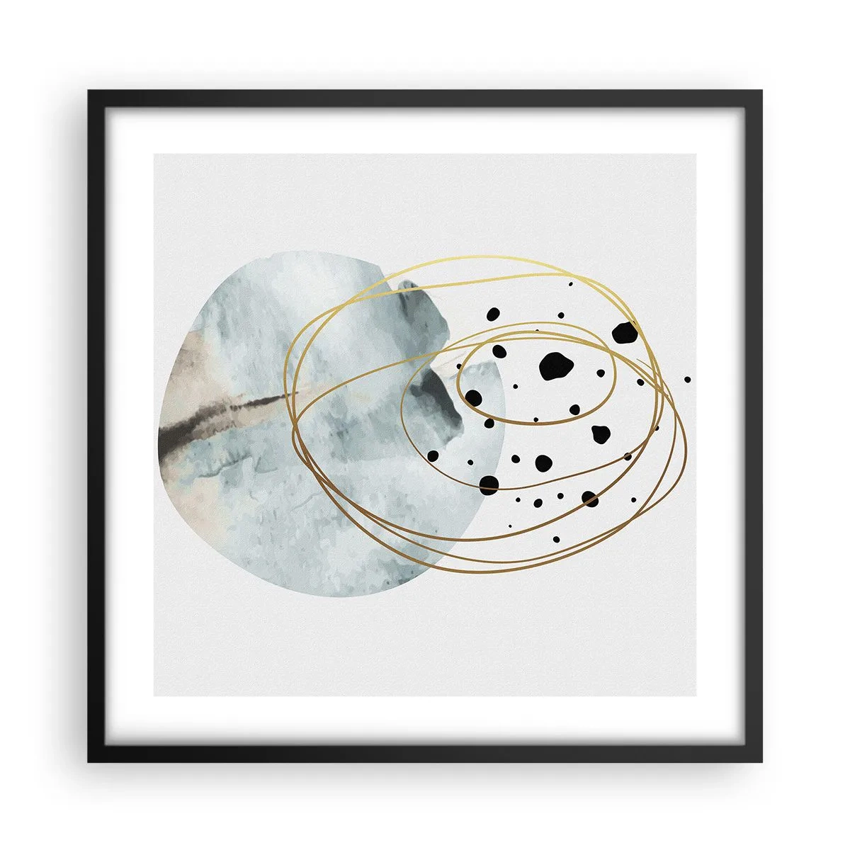 Poster in een zwarte lijst - Omarmd door de ruimte - 50x50 cm