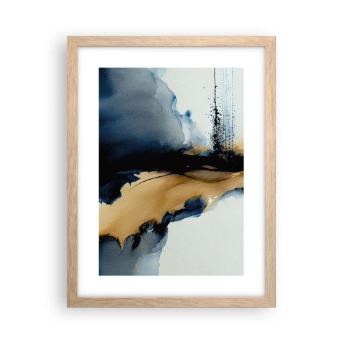 Een poster in een licht eiken lijst - Achter het gordijn - 30x40 cm