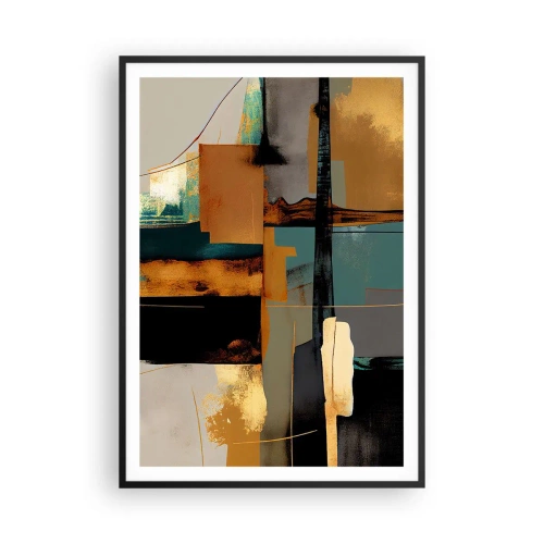 Poster in een zwarte lijst - Abstractie – licht en schaduw - 70x100 cm