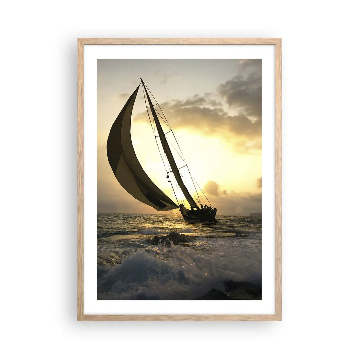 Een poster in een licht eiken lijst - Met de wind en tegen de wind - 50x70 cm