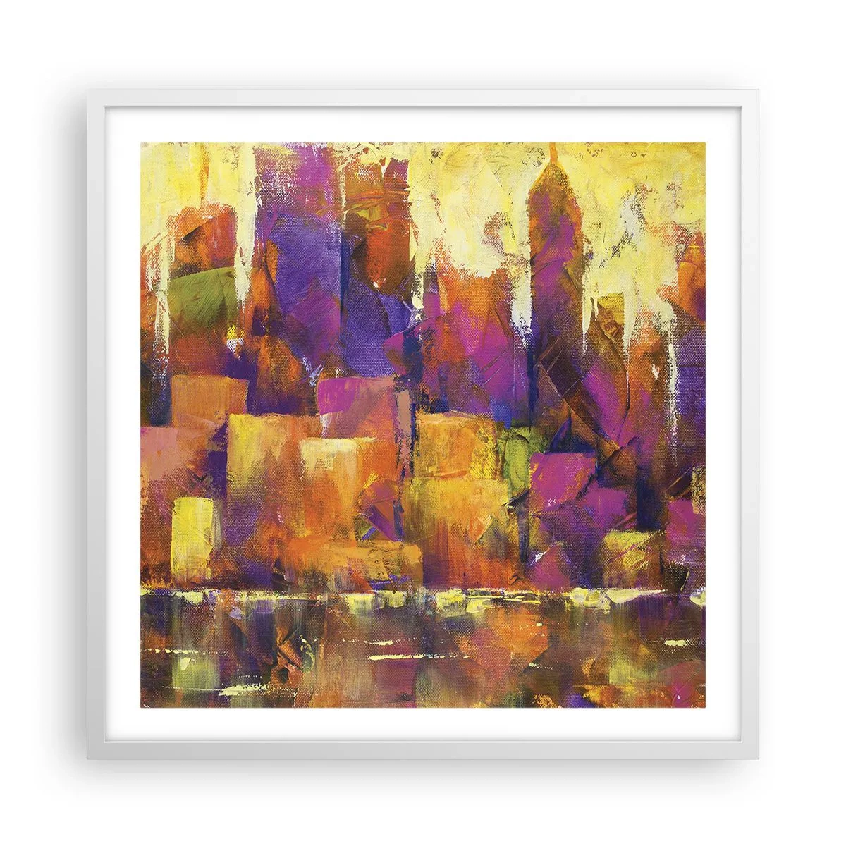Poster in een witte lijst - Metropolitan compositie - 60x60 cm