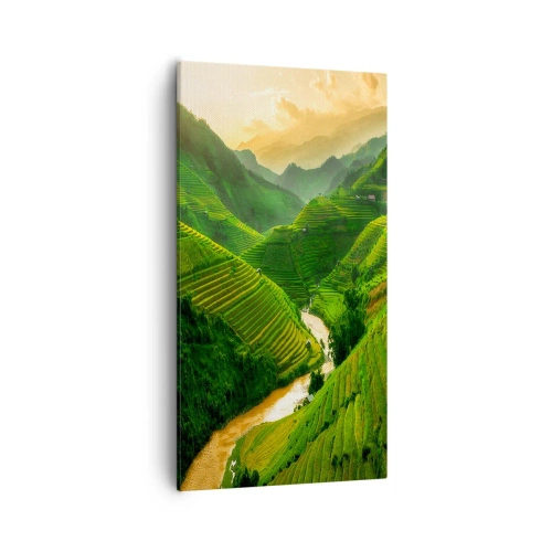 Schilderen op canvas - Vietnamese vallei - 55x100 cm