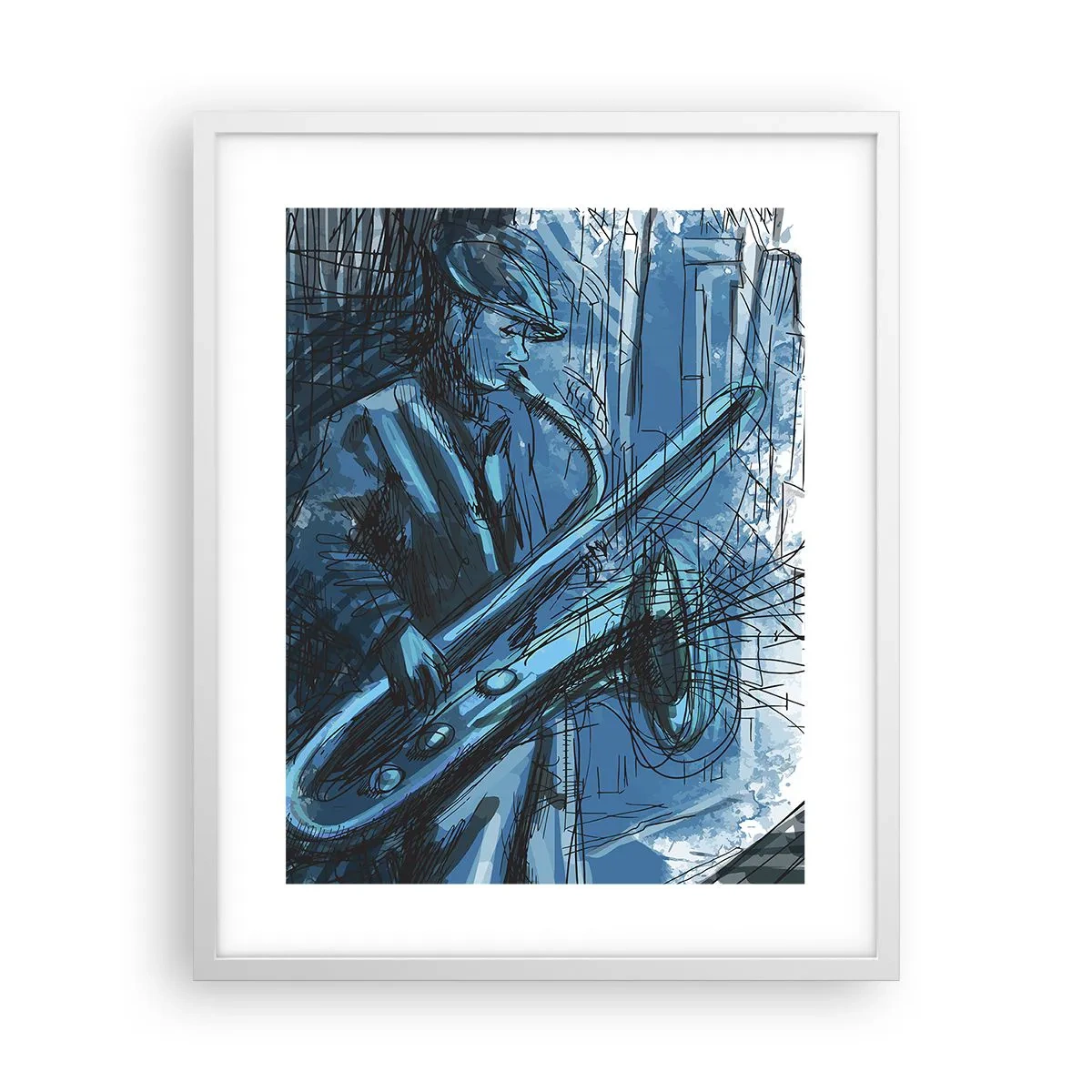 Poster in een witte lijst - Stedelijke Rapsodie - 40x50 cm