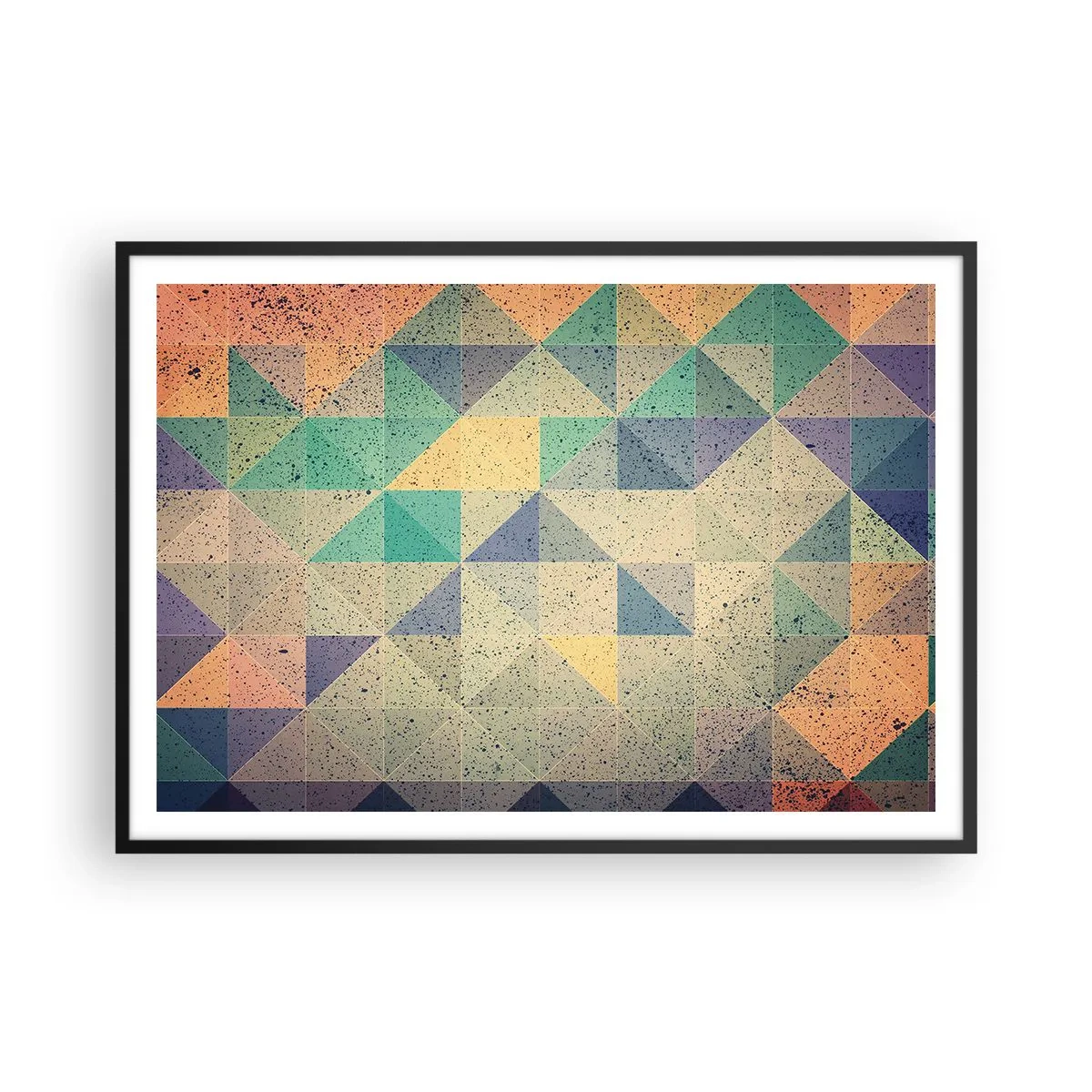 Poster in een zwarte lijst - Republiek van driehoeken - 100x70 cm
