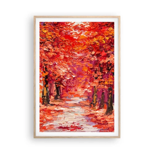 Een poster in een licht eiken lijst - Herfst impressie - 70x100 cm