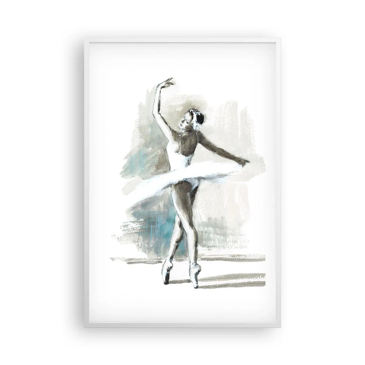 Poster in een witte lijst - Betoverd in een zwaan - 61x91 cm