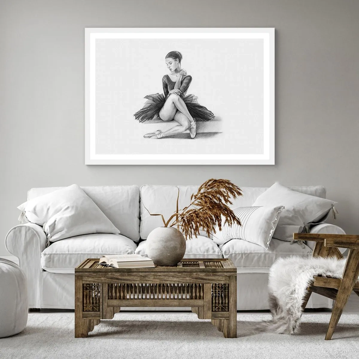 Poster in een witte lijst - Betoverd door de dans - 60x60 cm