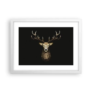 Poster in een witte lijst - Kubistische herten - 40x30 cm