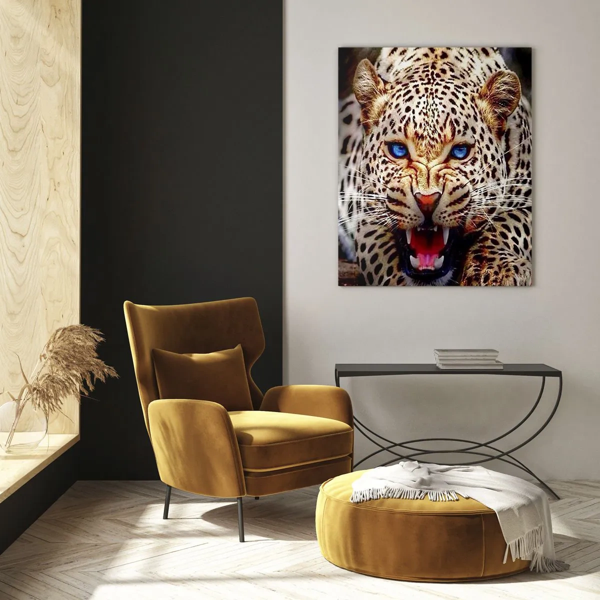 Schilderen op glas - Boosheid schaadt de schoonheid niet - 80x120 cm