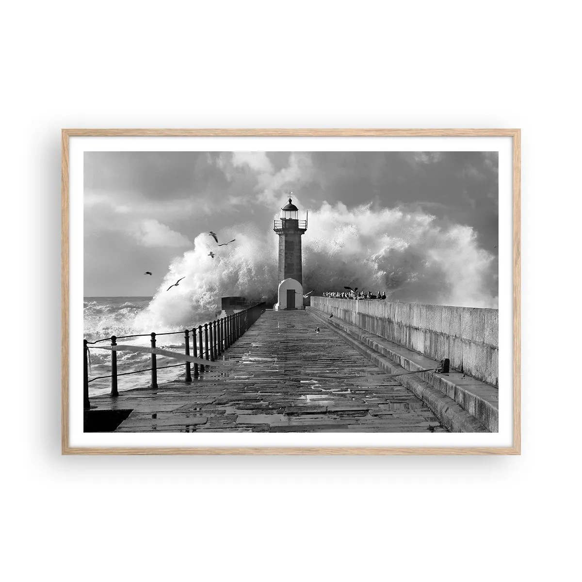 Een poster in een licht eiken lijst - Onbevreesd - 100x70 cm