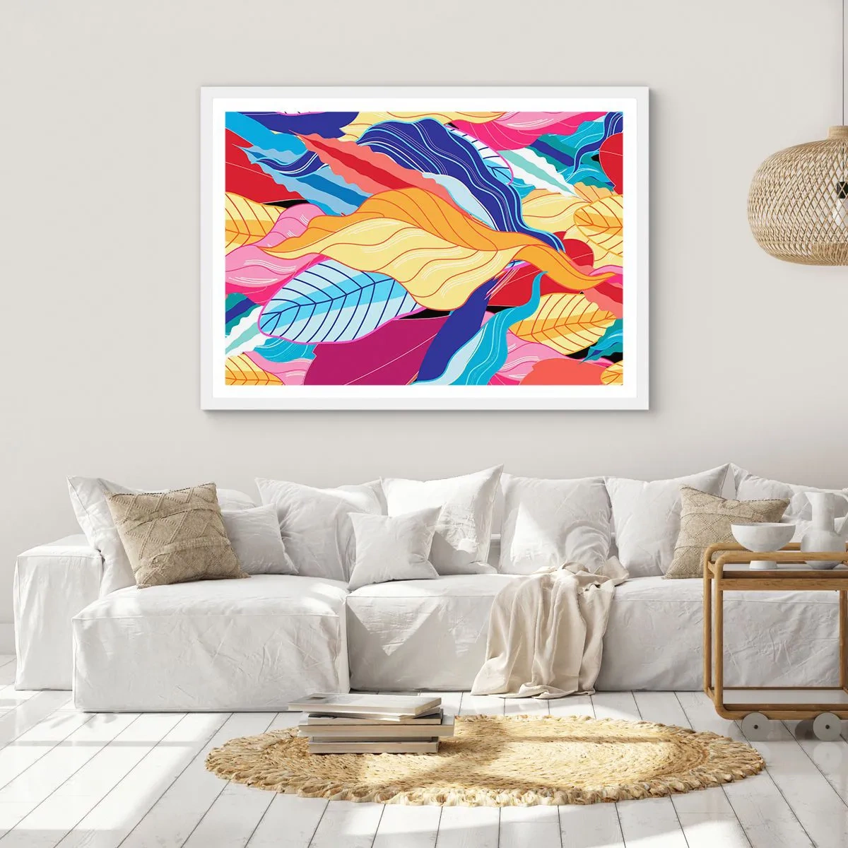 Poster in een witte lijst - Een kleurrijke puinhoop - 100x70 cm