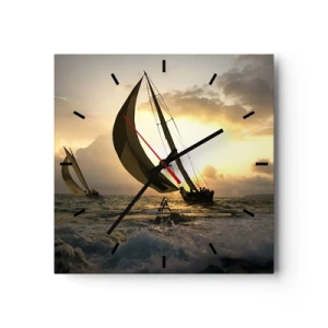 Wandklok - Klok - Met de wind en tegen de wind - 30x30 cm