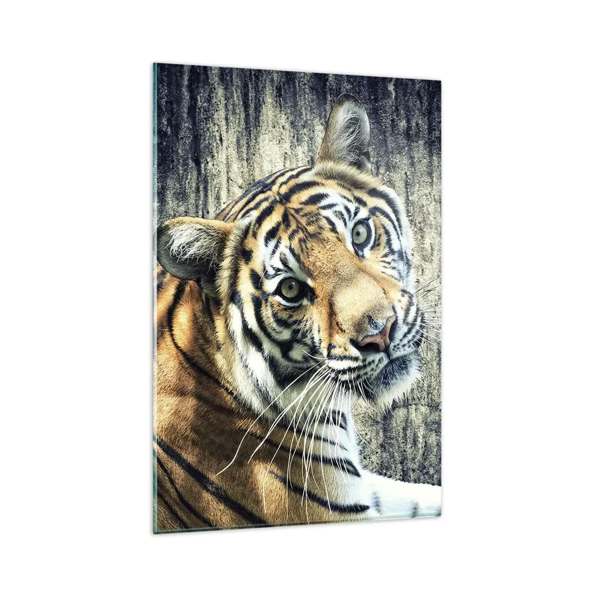 Schilderen op glas - Portret in stromen van licht - 80x120 cm