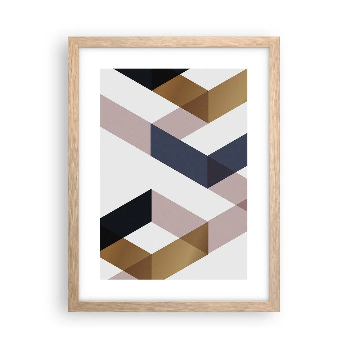 Een poster in een licht eiken lijst - Vlakken en hoeken - 30x40 cm