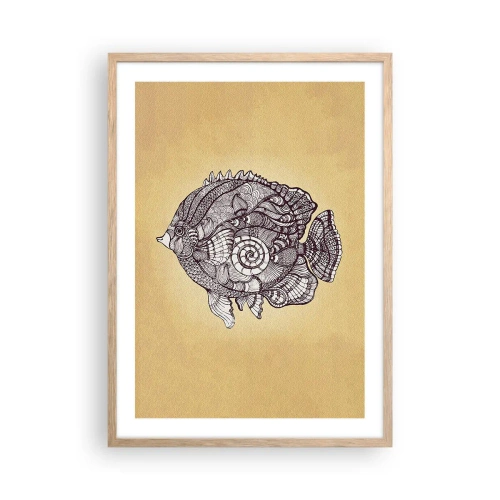 Een poster in een licht eiken lijst - Uit een oceaan van ornamenten - 50x70 cm