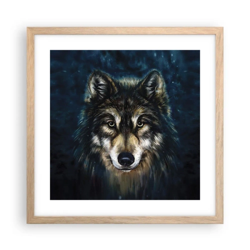 Een poster in een licht eiken lijst - Alfa? en omega - 40x40 cm