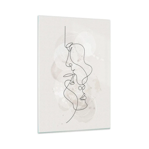 Schilderen op glas - Verstrikt in een omhelzing - 80x120 cm