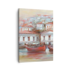 Schilderen op canvas - Gelukkige stad - 50x70 cm