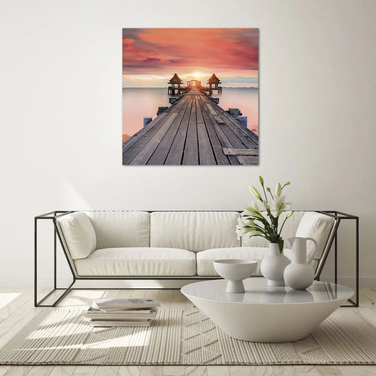 Schilderen op glas - West in het Oosten - 40x40 cm