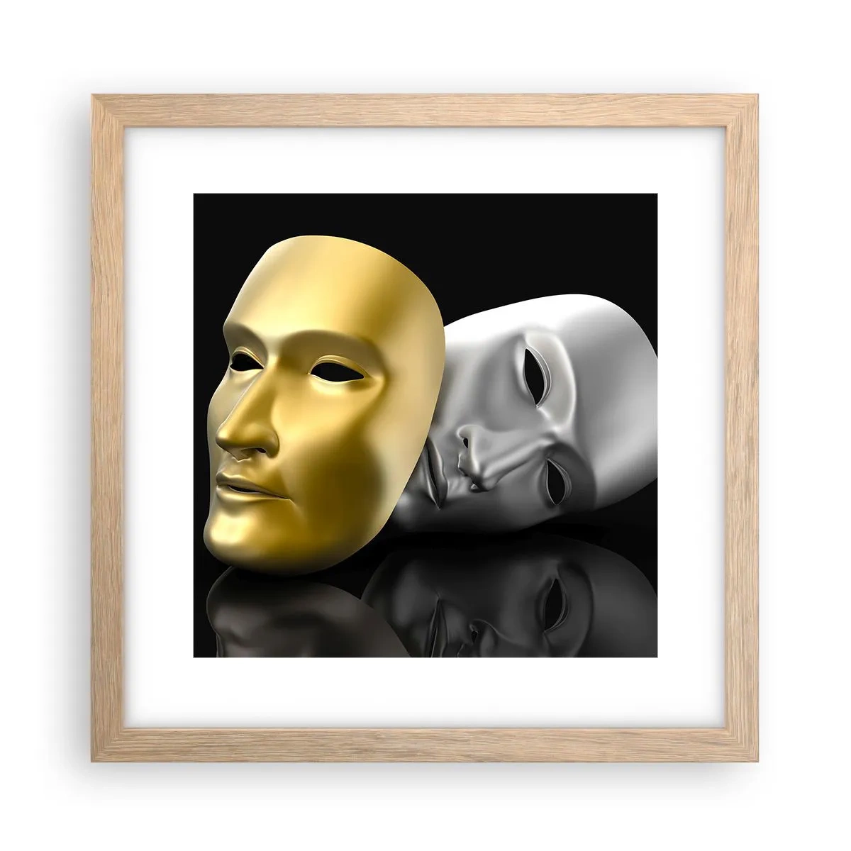 Een poster in een licht eiken lijst - Het leven is theater - 30x30 cm