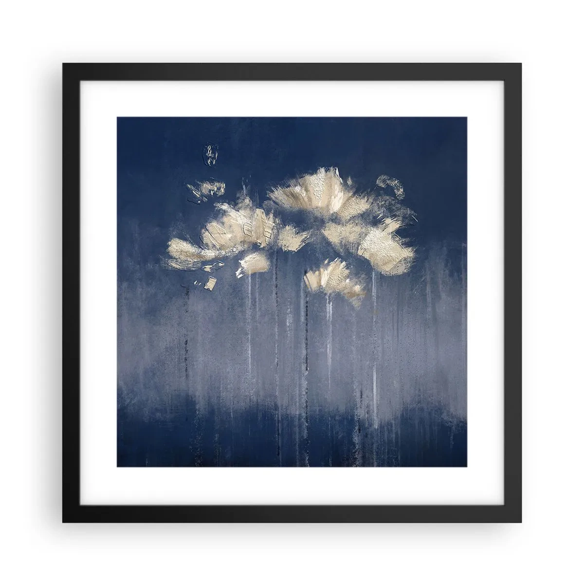 Poster in een zwarte lijst - Als bloemblaadjes in de wind - 40x40 cm