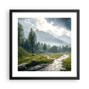 Poster in een zwarte lijst - Daarheen en terug - 40x40 cm