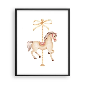 Poster in een zwarte lijst - Een sierlijke draf - 40x50 cm