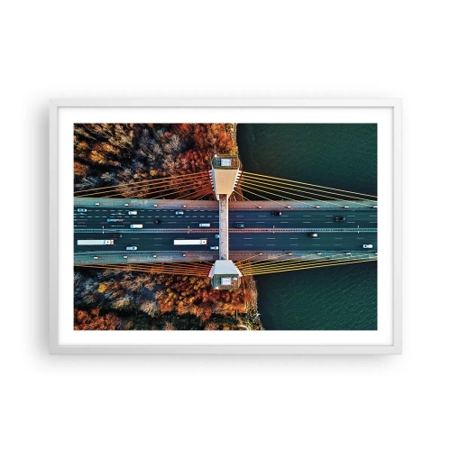 Poster in een witte lijst - BEYOND the waters, beyond the forest - 70x50 cm